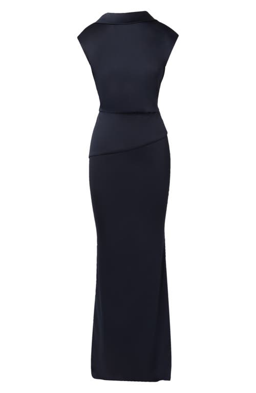 Adrianna Papell Popover Satin Crepe Gown In Multi