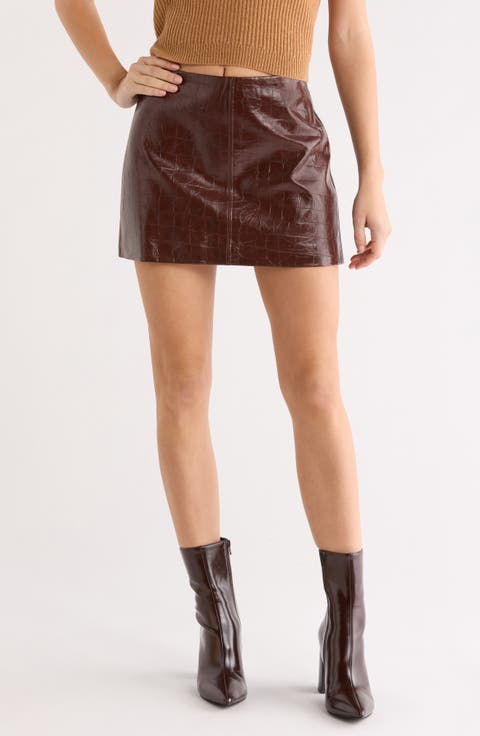 Savana Faux Leather Miniskirt