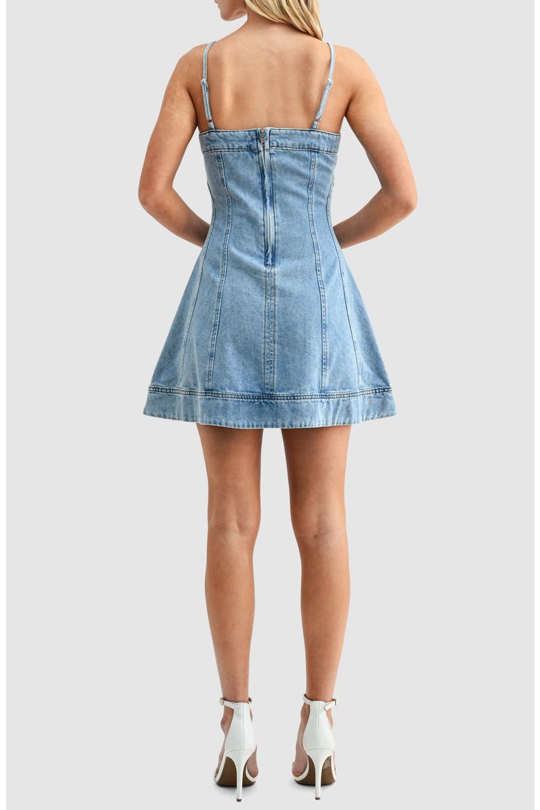 Denim Minidress, Alternate, color, DENIM