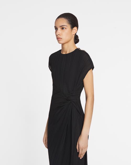 Lanvin Twist-detailing Midi Dress In Black