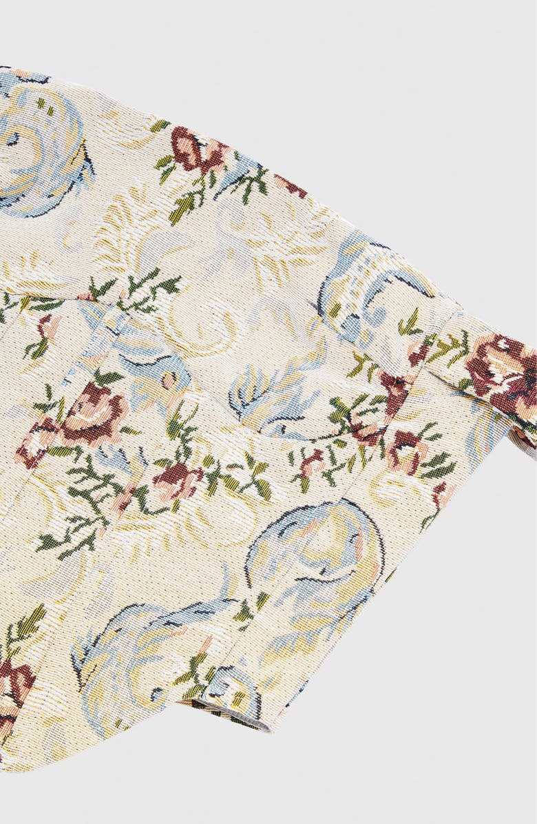 Manière De Voir Bonnie Floral Jacquard Bardot Corset Top, Alternate, color, Beige