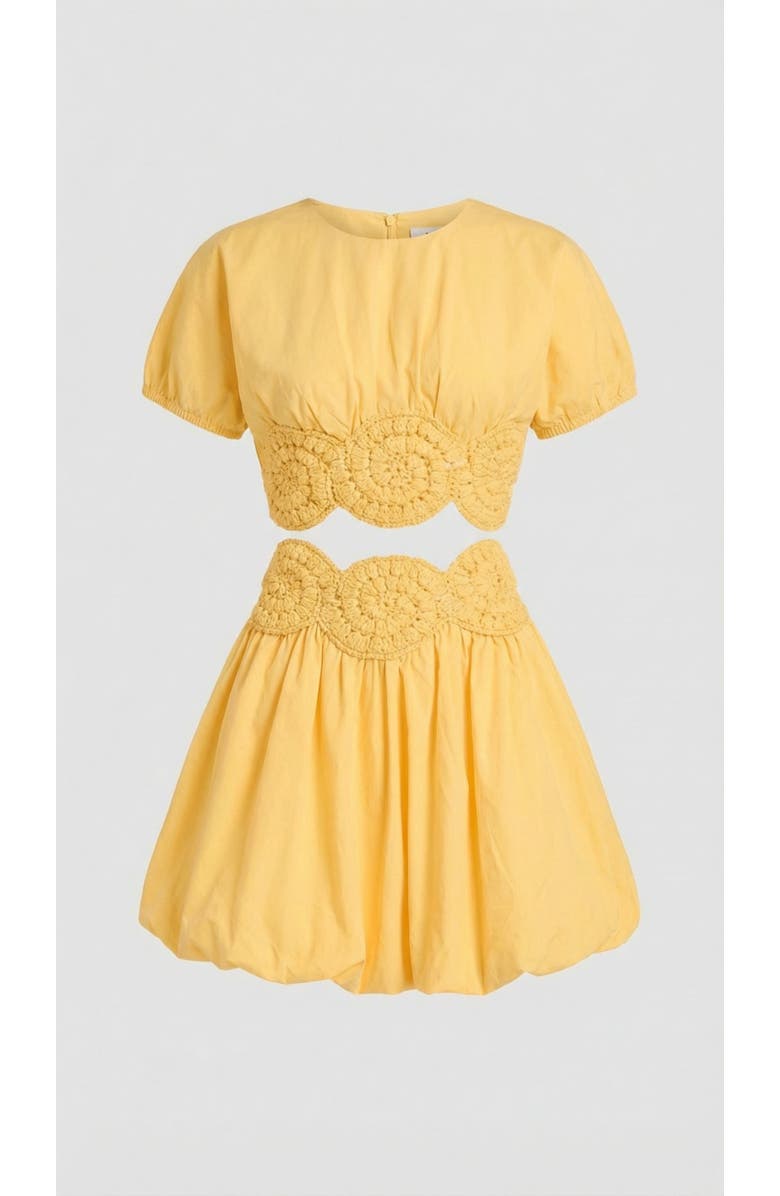 Elexiay Amara Crochet Cotton Top, Alternate, color, Yellow