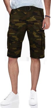 XRAY Belted Cotton Twill Cargo Shorts