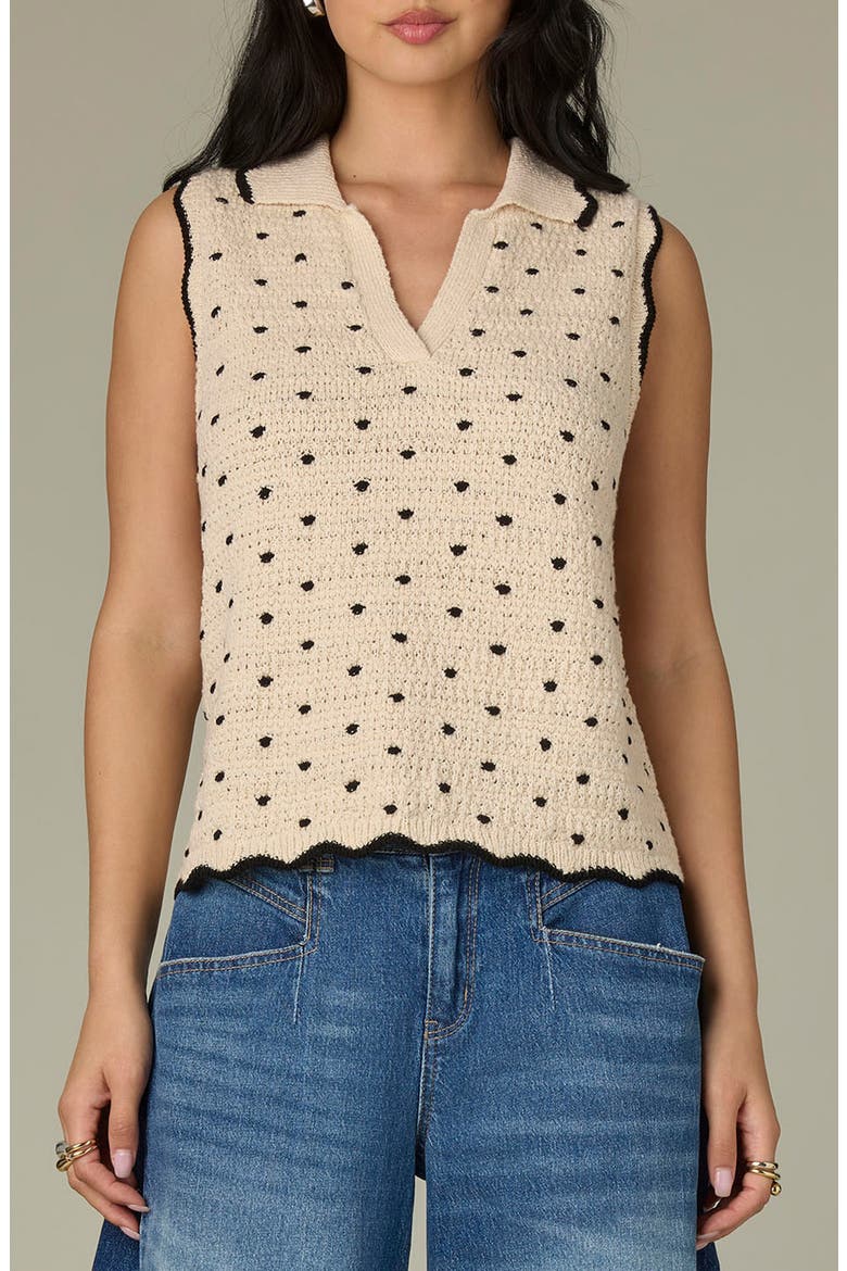 Dot Sweater Tank, Main, color, ECRU/ BLACK