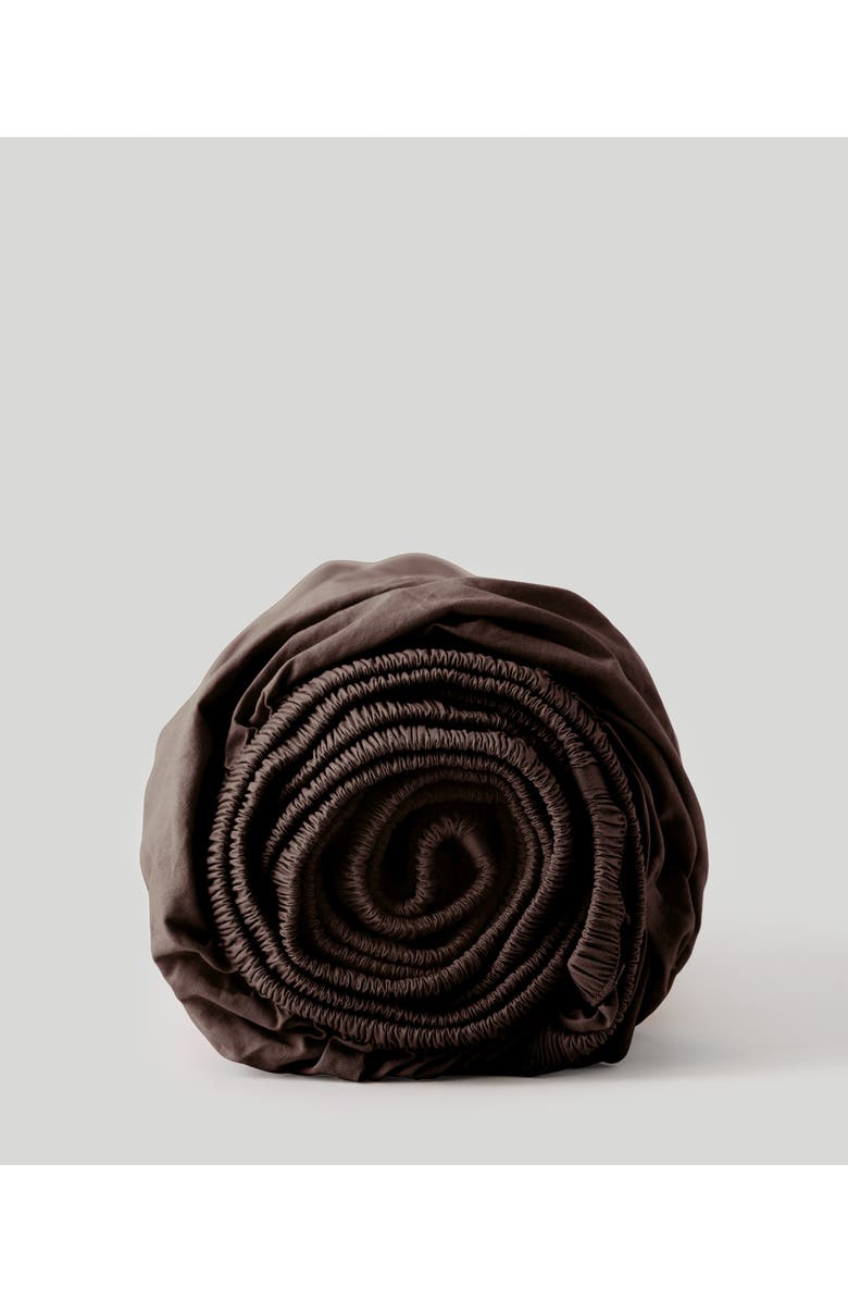 Pact Organic Cool-Air Percale Fitted Sheet, Main, color, French Roast