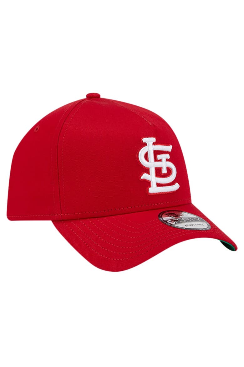 Men's New Era Red St. Louis Cardinals Team Color A-Frame 9FORTY Adjustable Hat, Alternate, color, Red