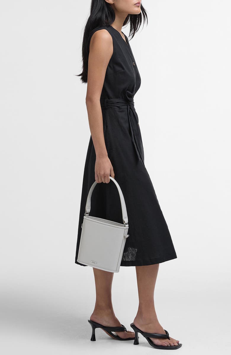 Barbour Elsie Sleeveless Button Front Cotton & Linen Midi Dress, Alternate, color,