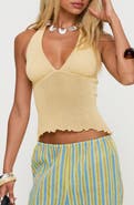 Princess Polly Leam Butter Halter Top
