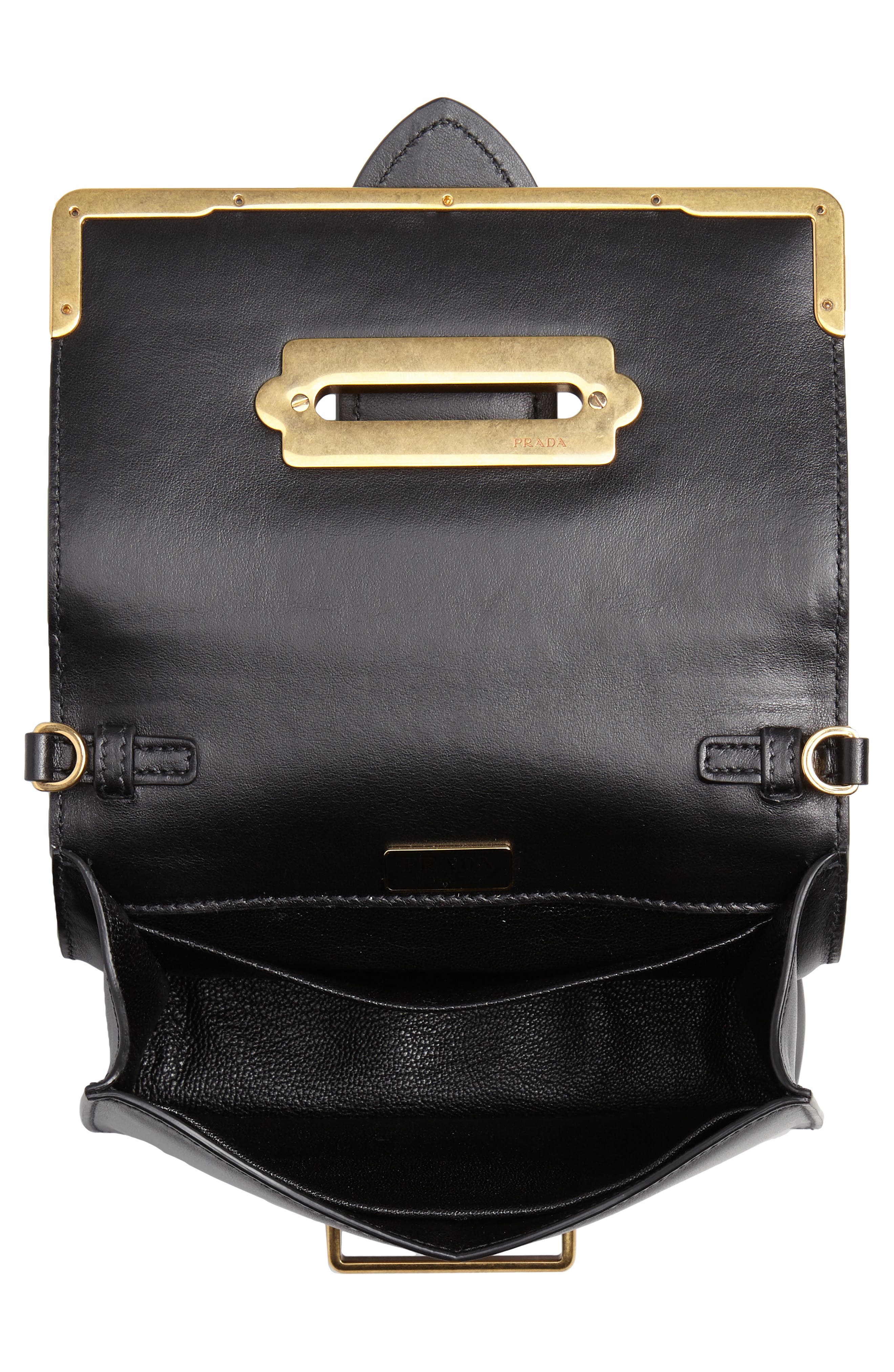 Small Cahier Calfskin Leather Shoulder Bag, Alternate, color, NERO