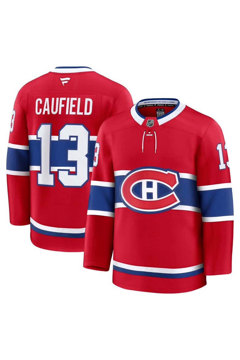 Men's Fanatics Cole Caufield Red Montreal Canadiens Home Premium Jersey, Main, color, Red