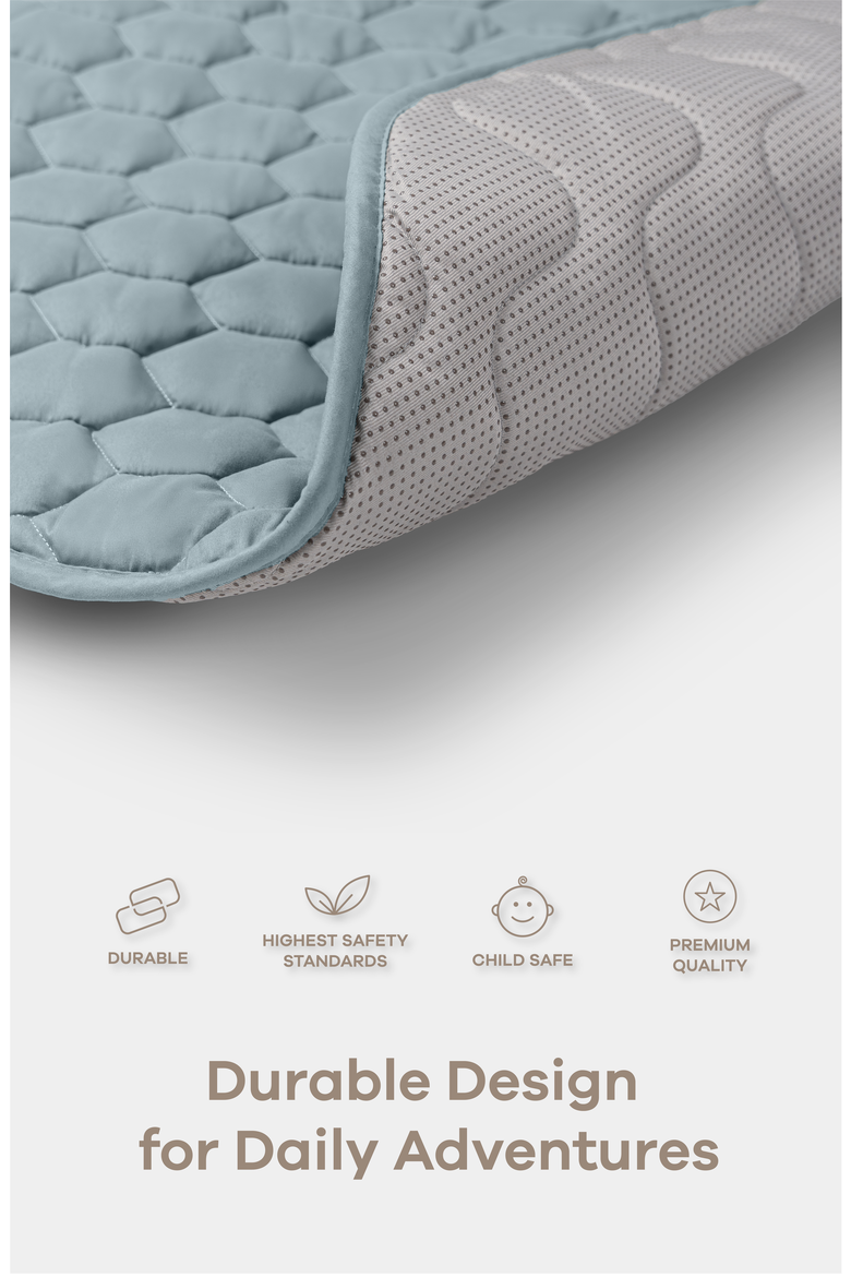 Premium Play Mat with Non-Slip Bottom, Round, Alternate, color, Pacific Blue