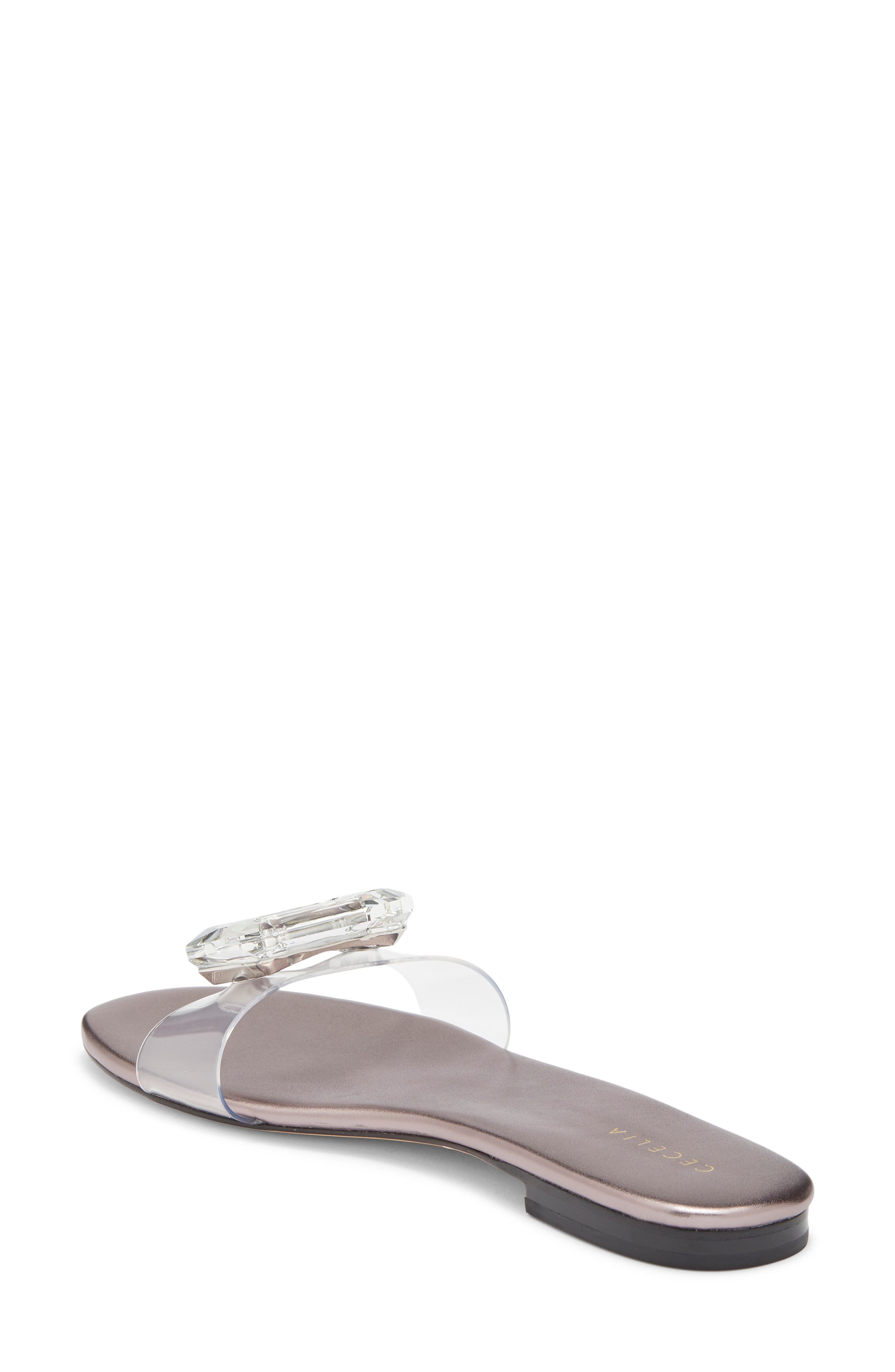 Cecelia New York Phillis Transparent Slide Sandal, Alternate, color, Pewter