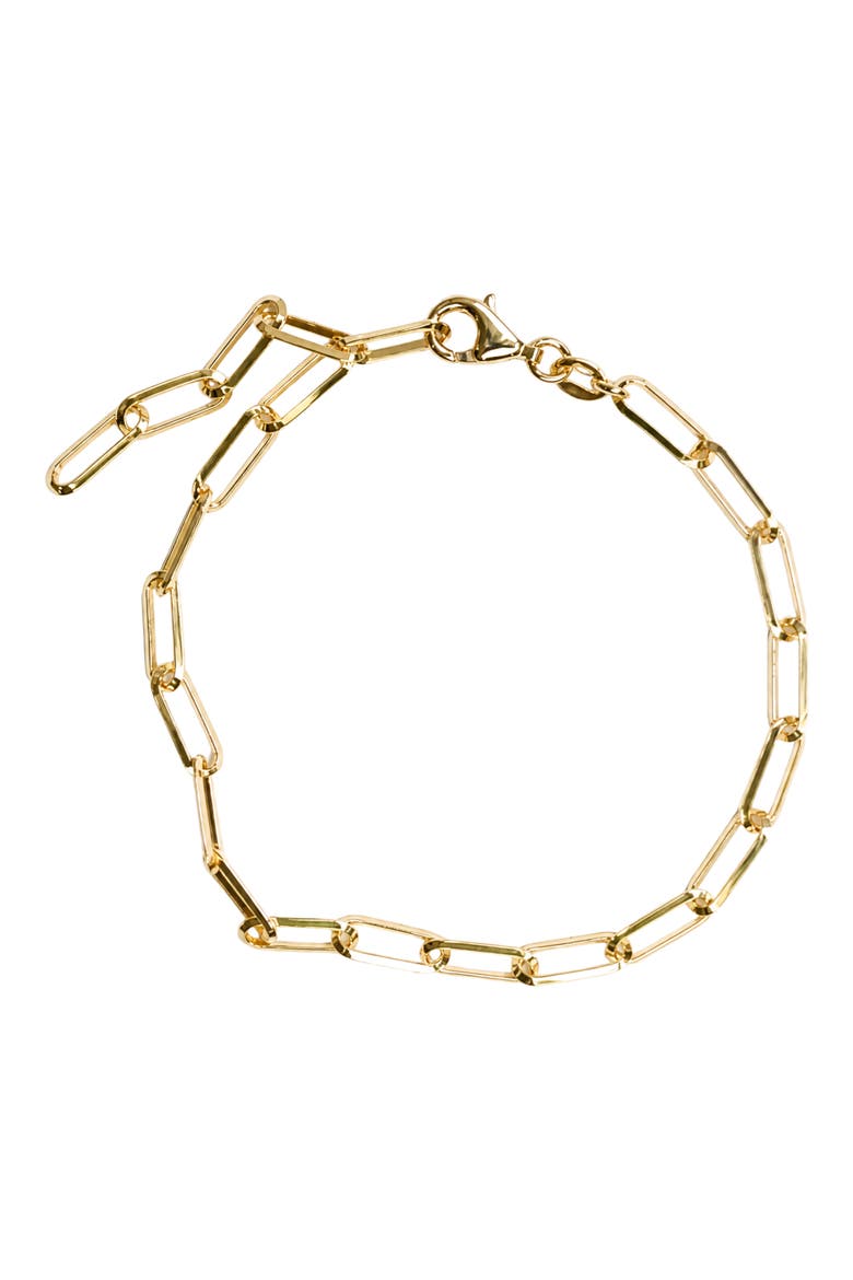 Paperclip Link Bracelet, Main, color, GOLD