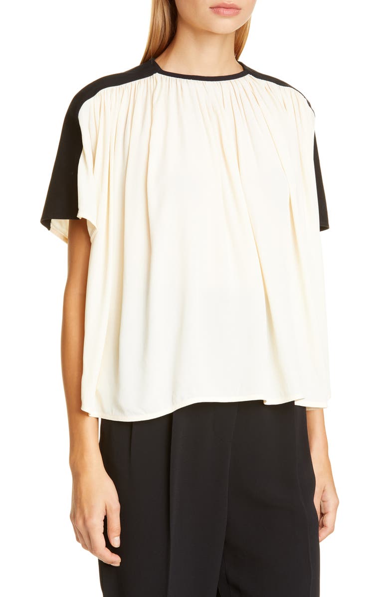 Proenza Schouler Colorblock Gathered Top, Alternate, color, 
