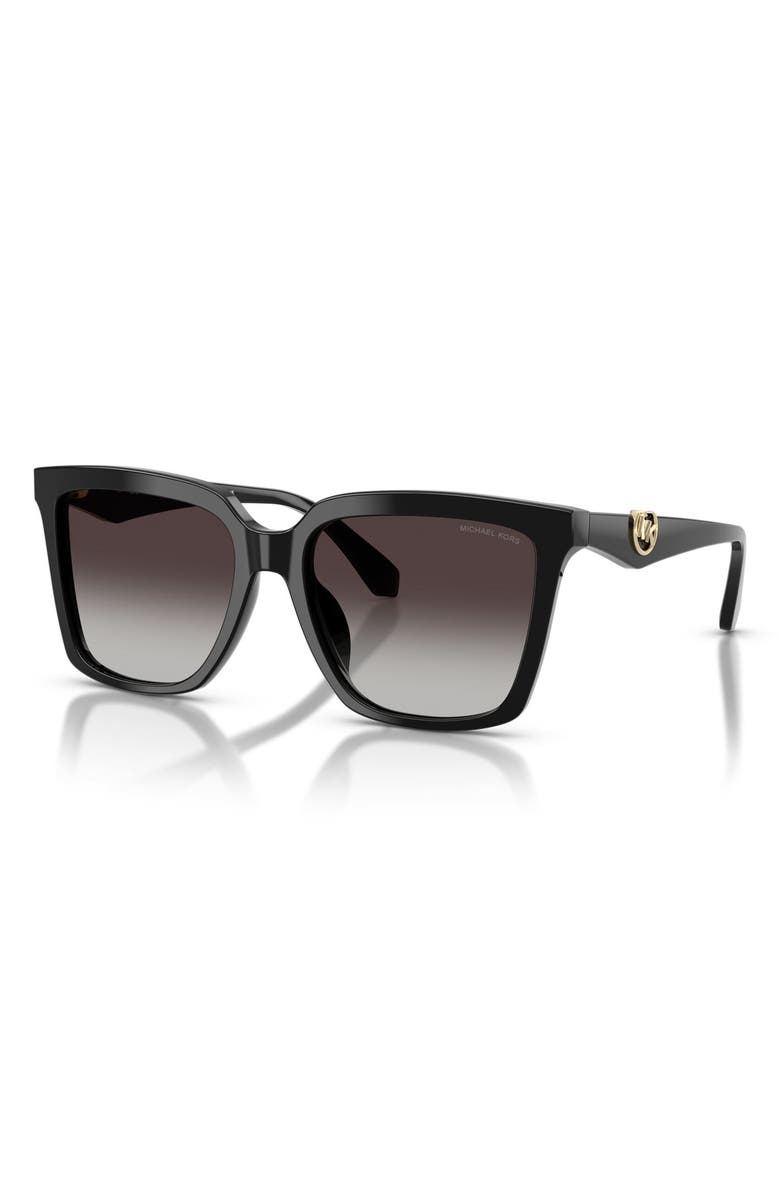 Michael Kors Menaggio 55mm Gradient Square Sunglasses, Alternate, color, Black / Light Grey Gradient