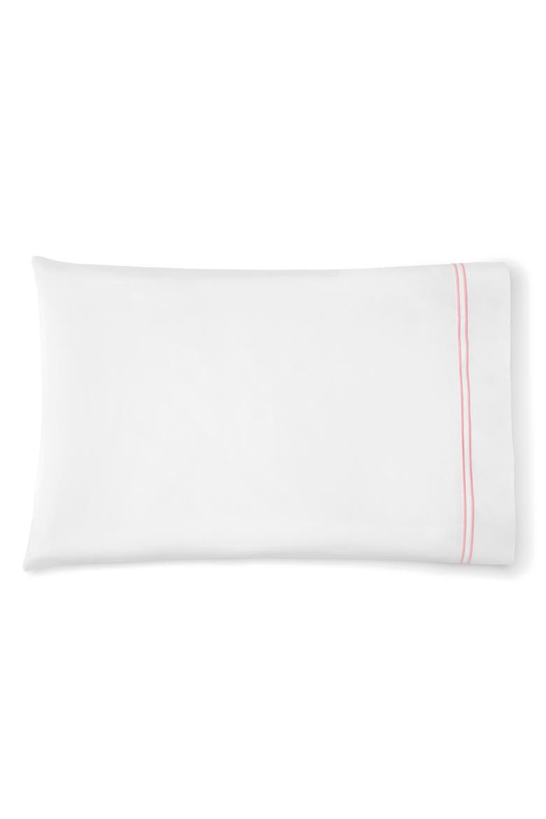 Grande Hotel Cotton Pillowcase, Main, color, WHITE/PINK