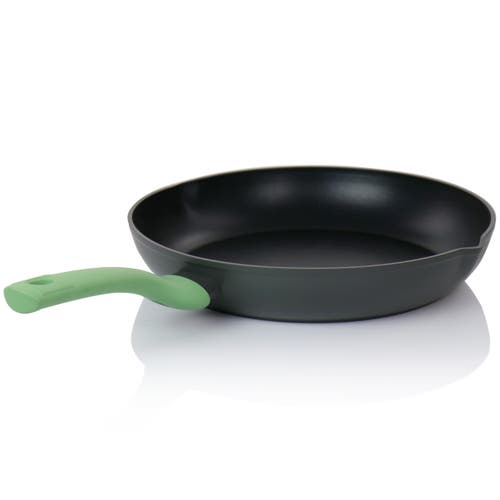 Oster Rigby 9.5 Inch Aluminum Nonstick Frying Pan In Green With Pouring Spouts In Black