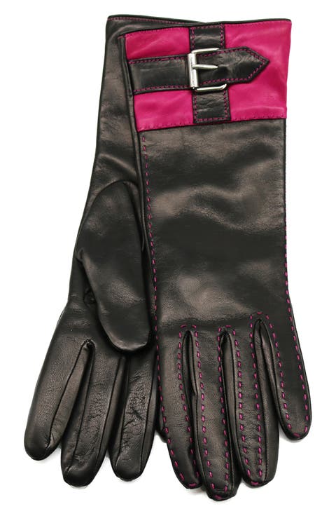 Buckle Leather Gloves