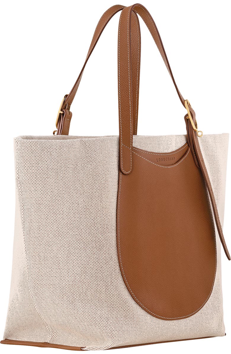 Longchamp Complice Canvas & Leather Tote, Alternate, color, Caramel