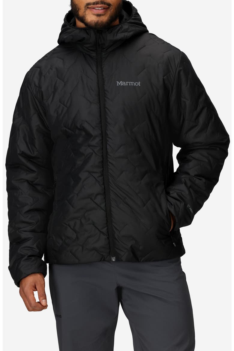 Monoquilt Zip Hoodie, Main, color, BLACK