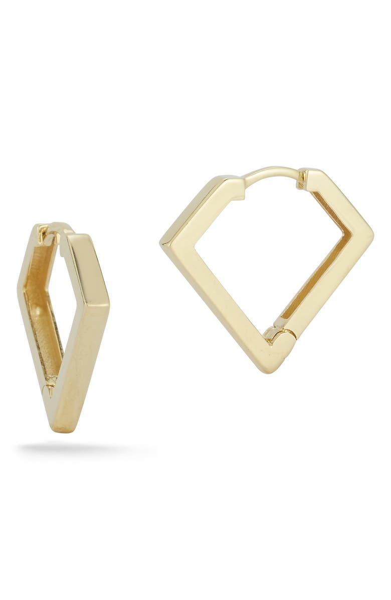 Ember Fine Jewelry 14K Gold Triangle Hoop Earrings, Main, color, Gold