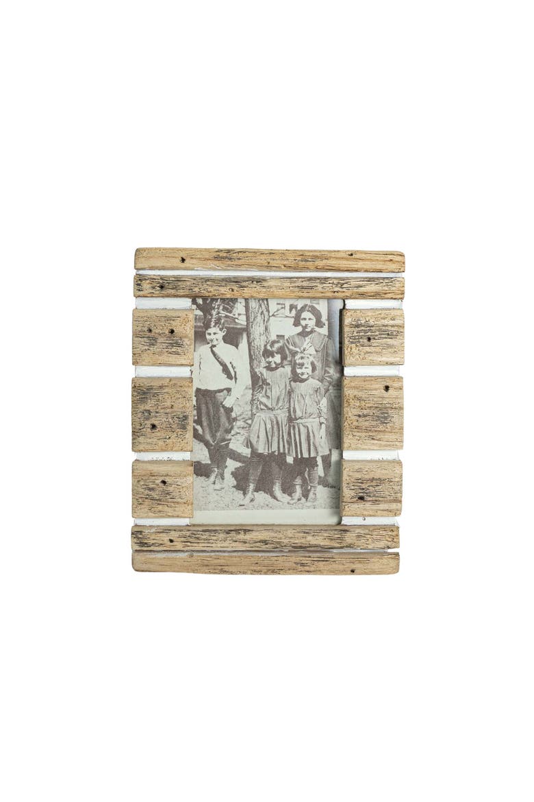 4x6 Inch Striped Driftwood Picture Frame, Main, color, Brown