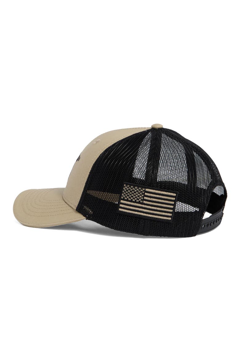 Logo Embroidered Trucker Hat, Alternate, color, KHAKI