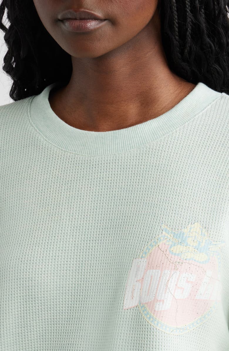 BOYS LIE Breakfast Beers Kara Thermal Sweatshirt, Alternate, color, Sage