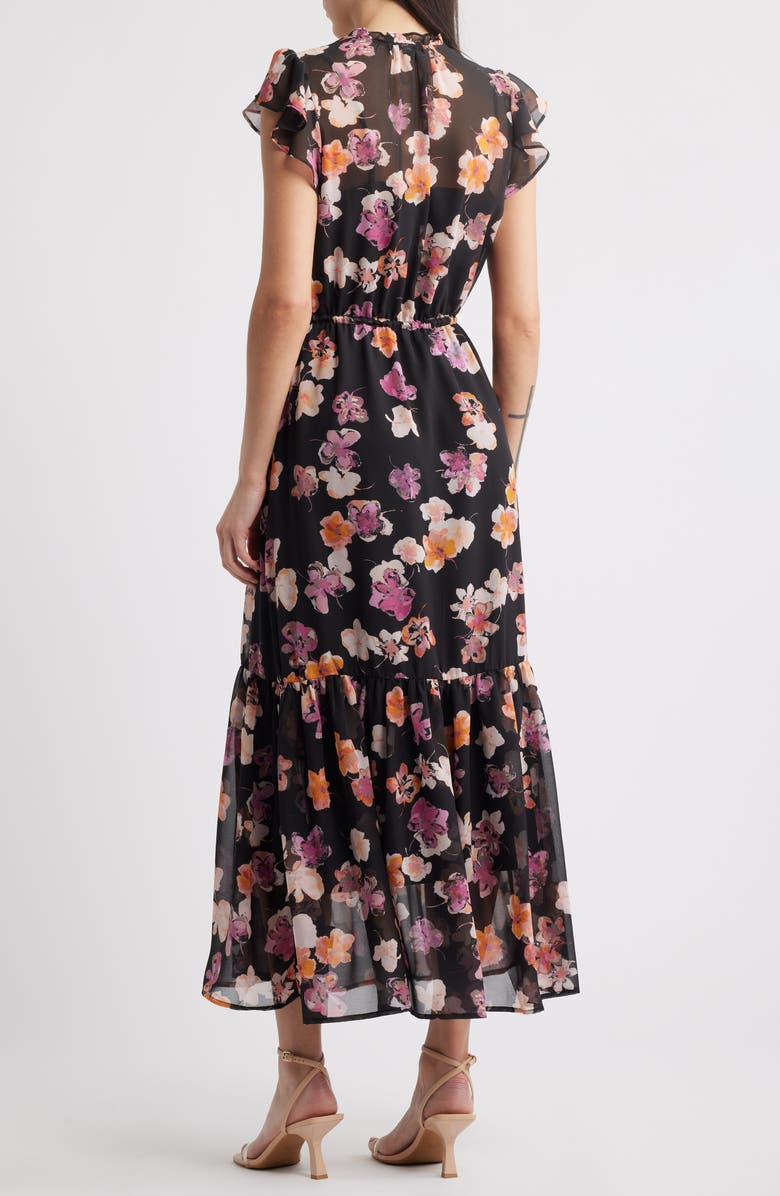 Steve Madden Osiris Floral Cap Sleeve Ruffle Dress, Alternate, color, 