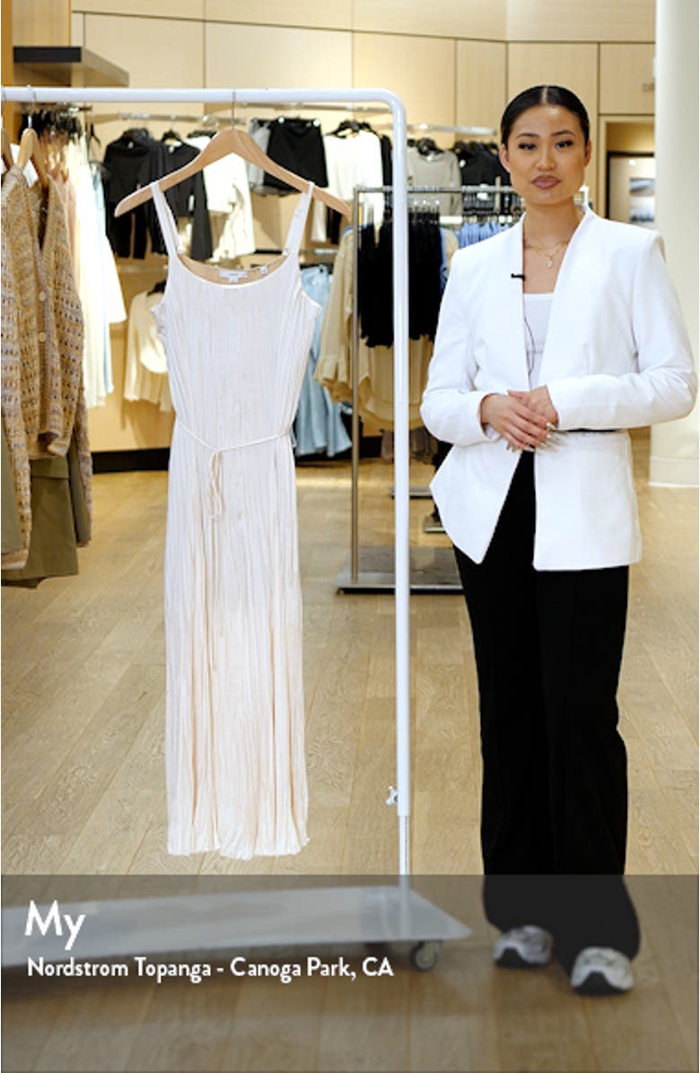 Relaxed Plissé Satin Midi Slipdress, sales video thumbnail