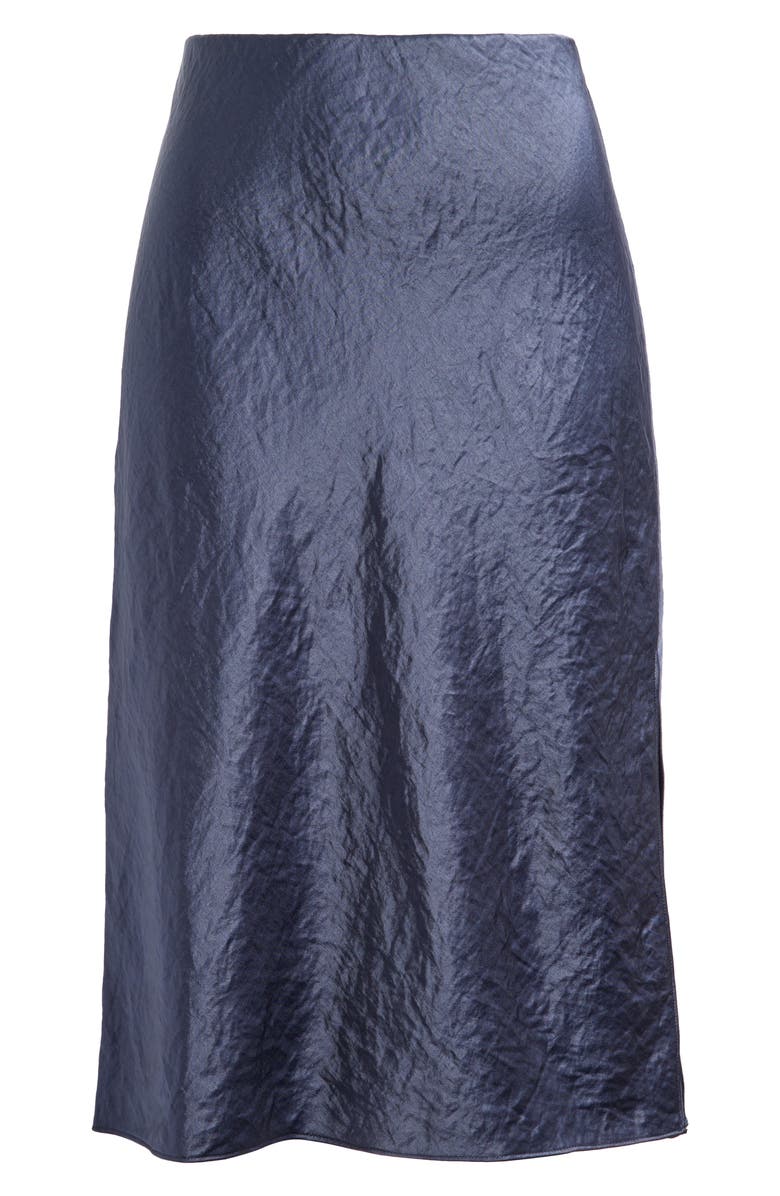 Madewell Satin Midi Slipskirt, Alternate, color, Juniper Berry