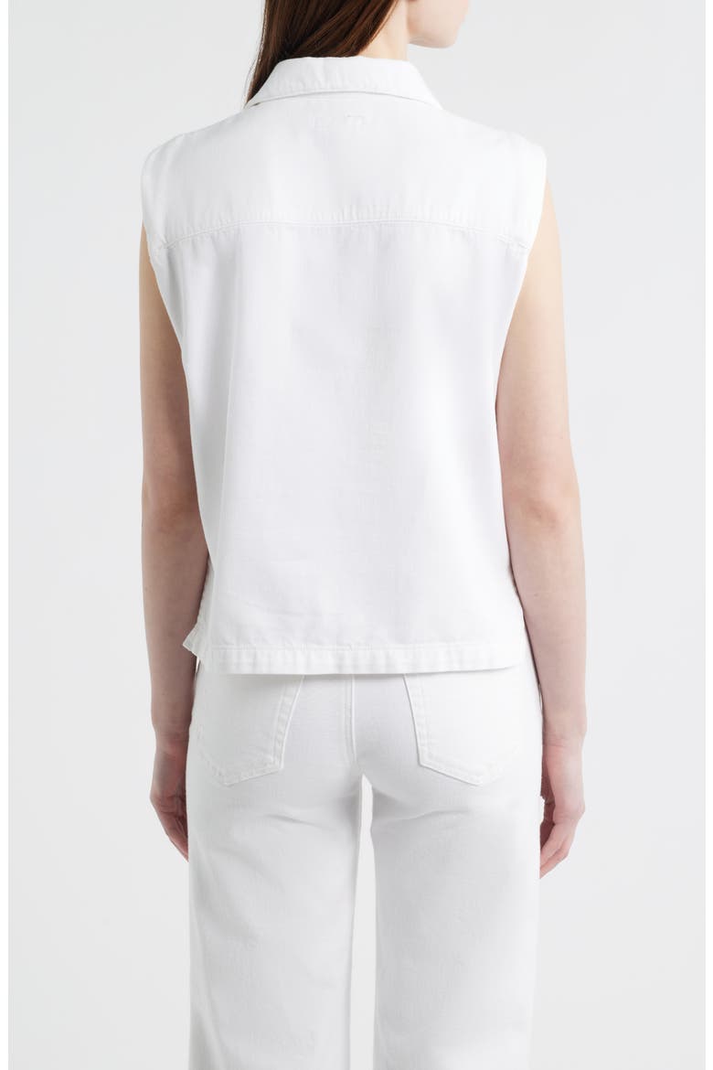 Featherweight Fiona Lace-Up Sleeveless Shirt, Alternate, color, OPTIC WHITE