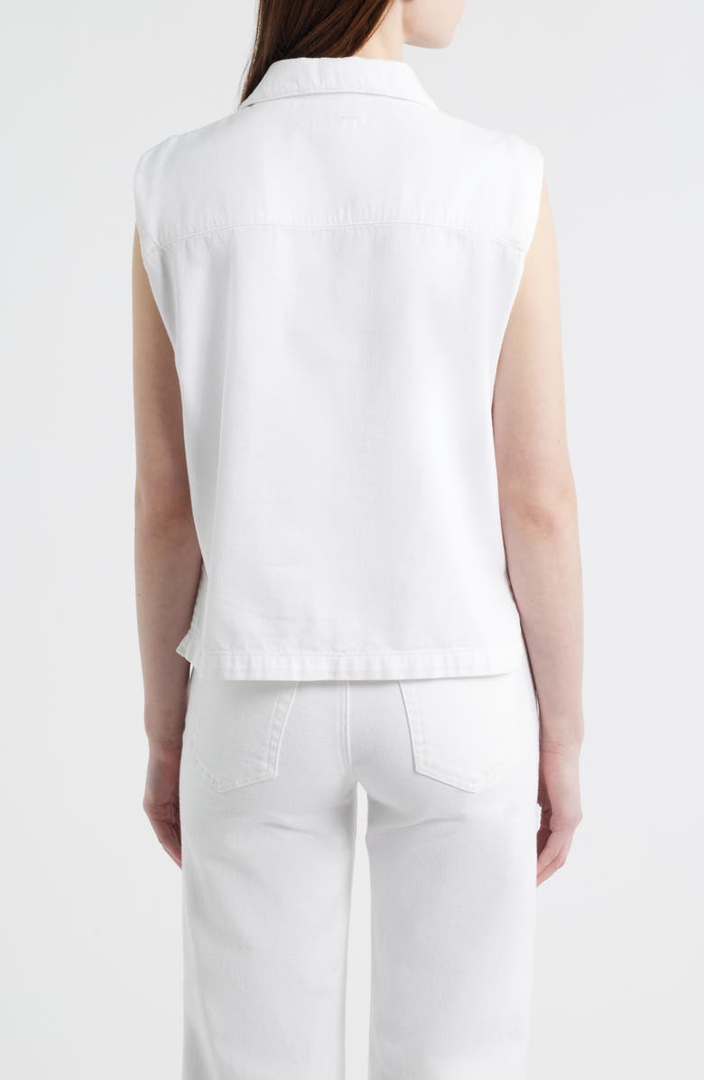 rag & bone Fiona Lace-Up Sleeveless Shirt, Alternate, color, Optic White