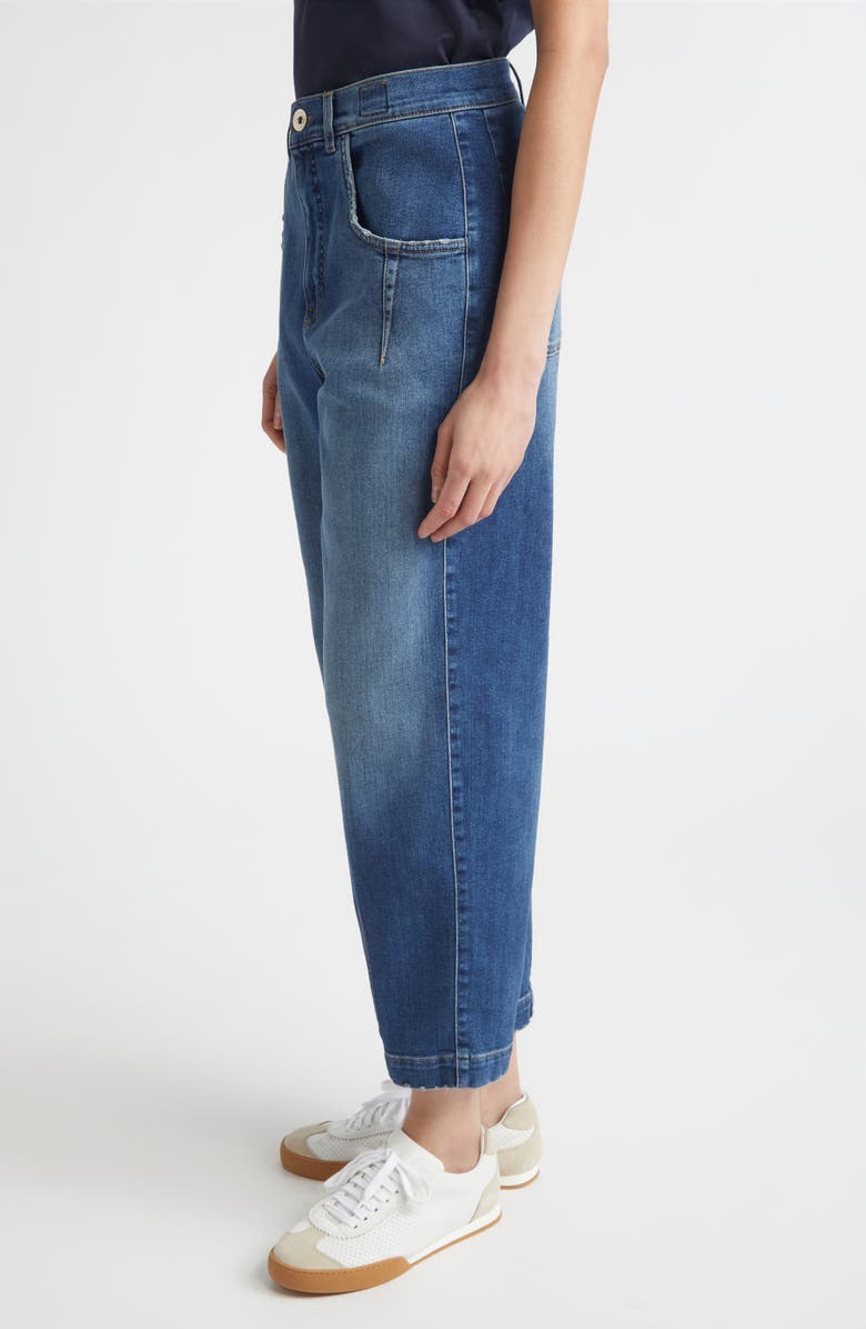 Eleventy High Waist Stretch Denim Straight Leg Ankle Jeans, Alternate, color, 