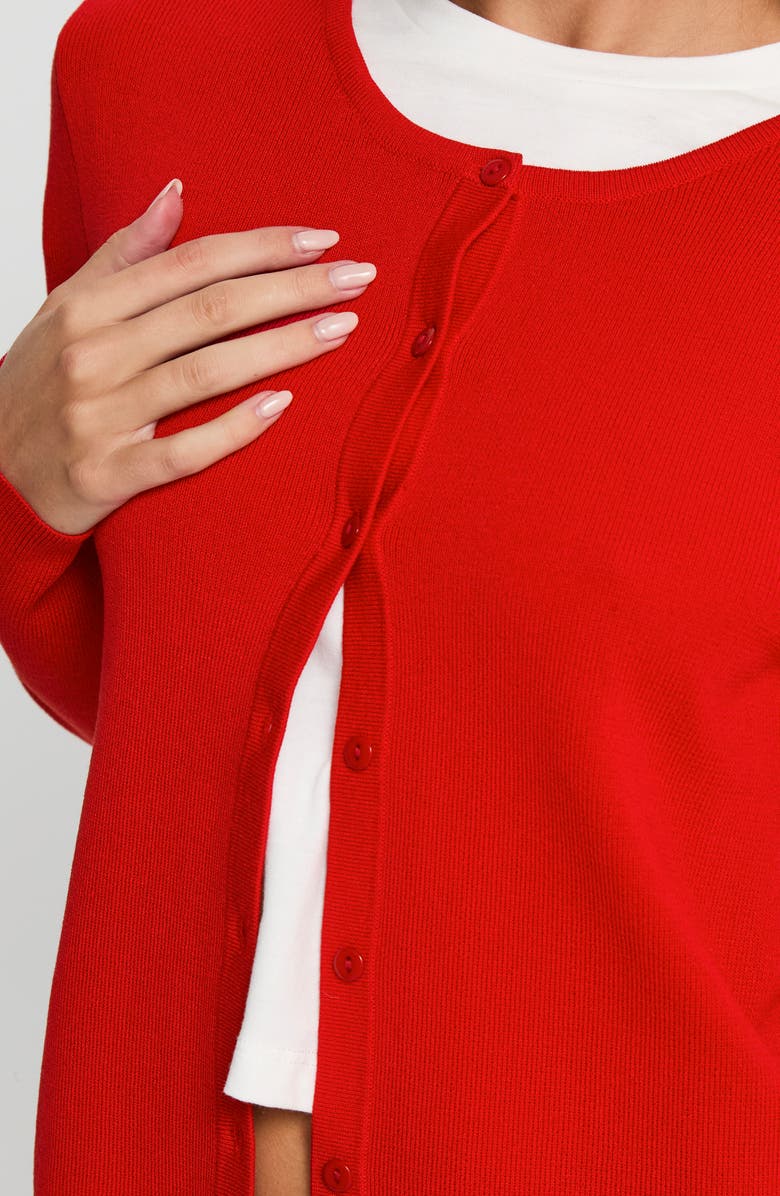 Princess Polly Old Burlington Relaxed Cardigan, Alternate, color, Red