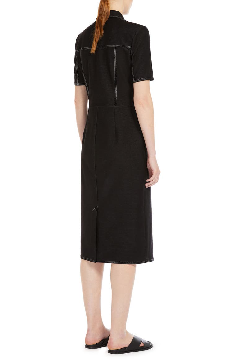 Faro Jersey Shirtdress, Alternate, color, BLACK