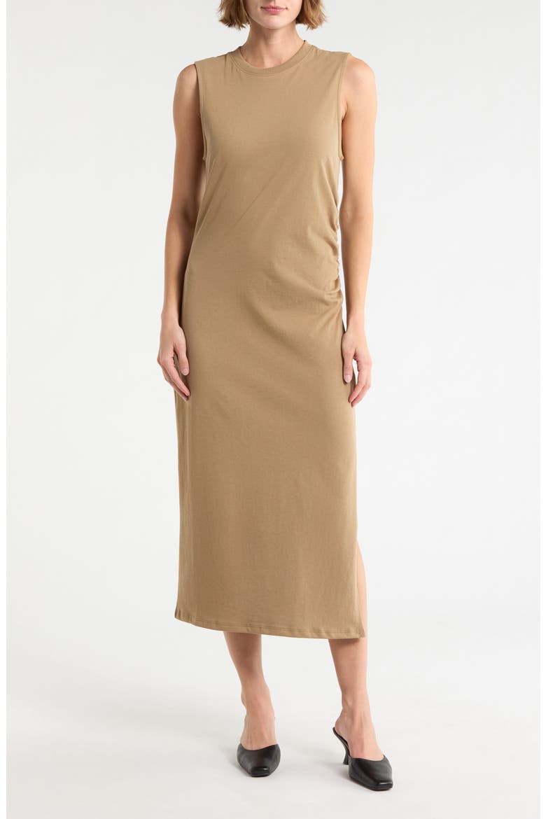 Cotton T-Shirt Dress, Main, color, KHAKI
