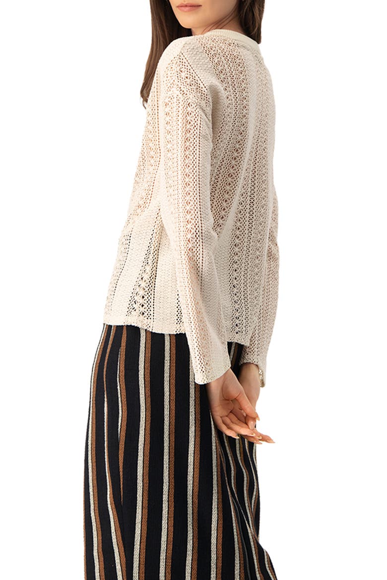 Straight Jacquard Blouse, Alternate, color, Natural