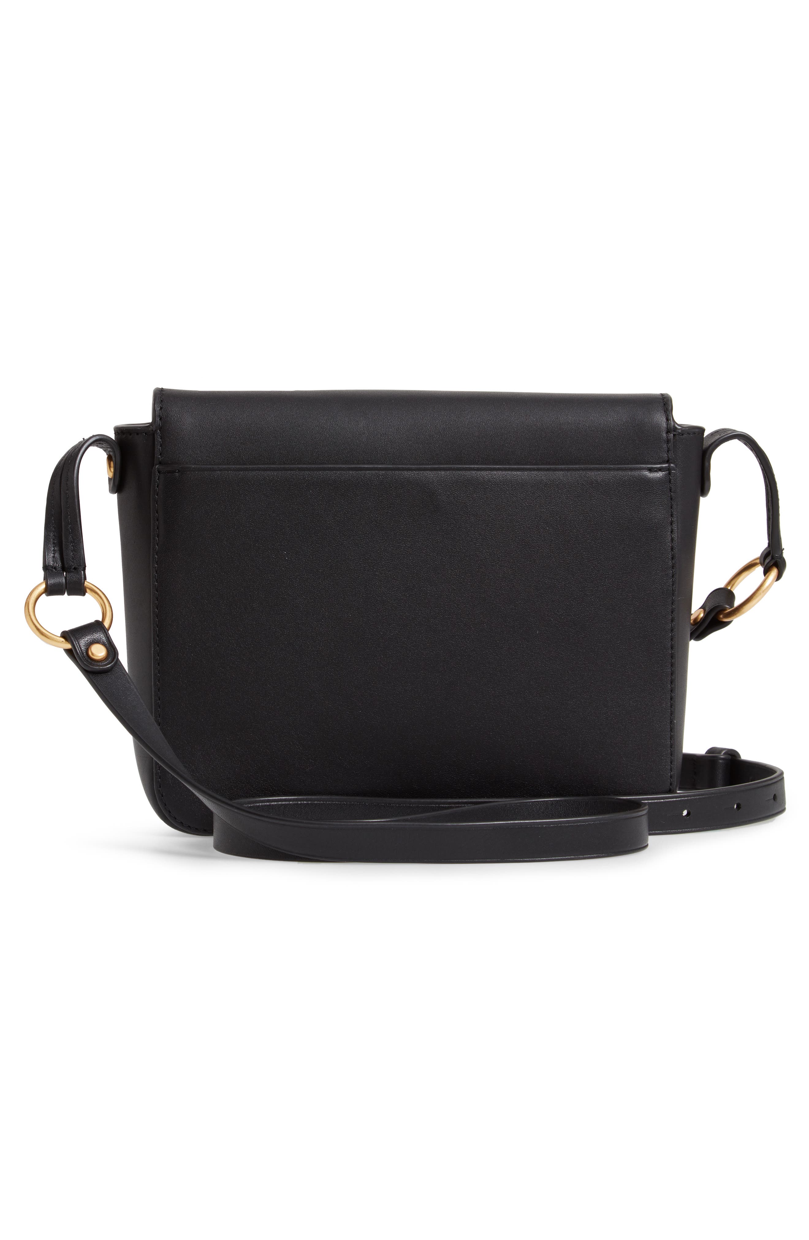 Tory Burch Miller Metal Logo Leather Flap Crossbody Bag, Alternate, color, 