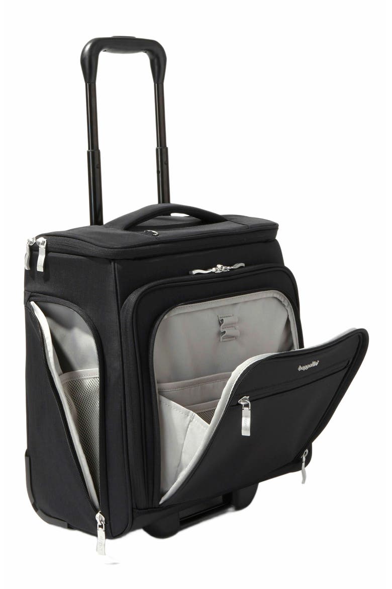 Expandable Underseat Carry-on Suitcase, Alternate, color, Black