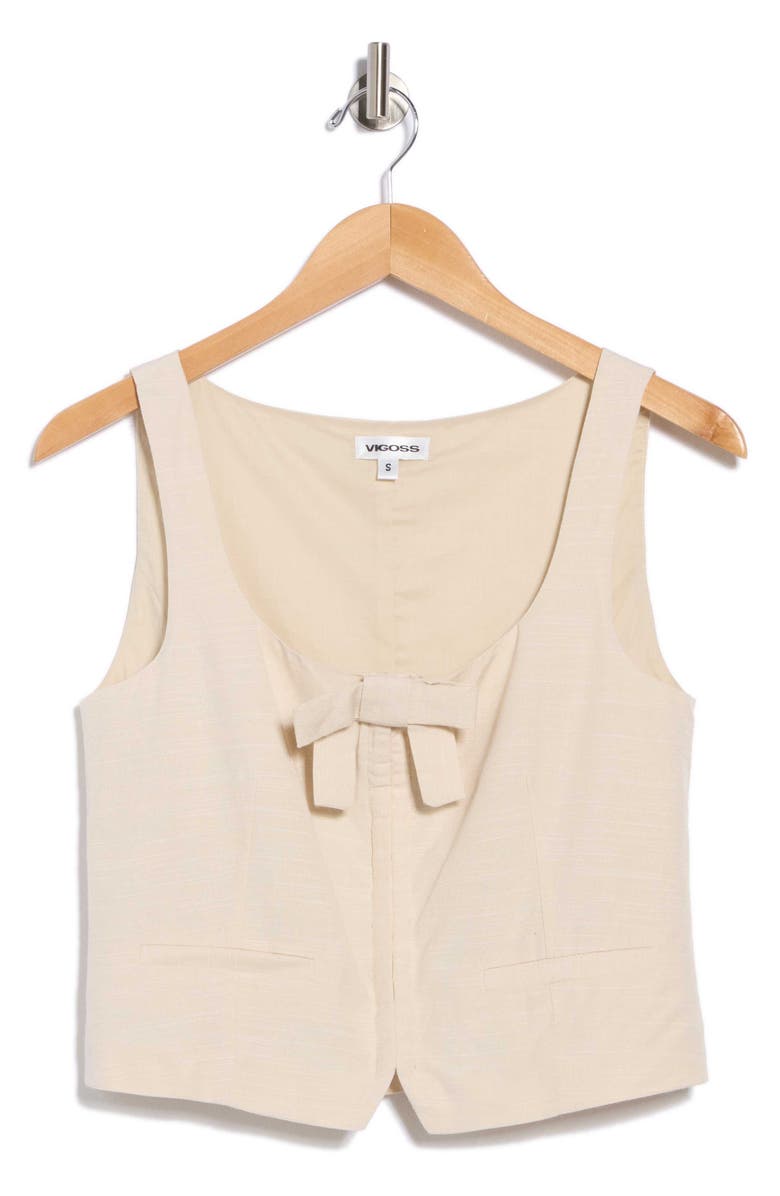Vigoss Bow Vest Top, Alternate, color, Creme