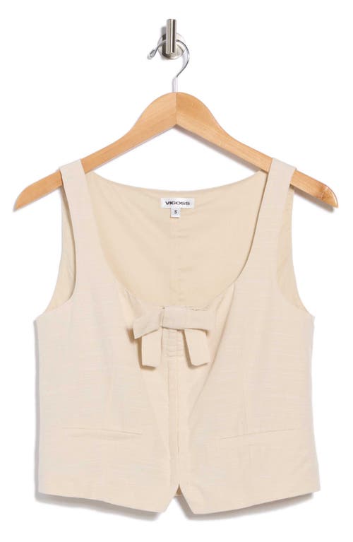 Vigoss Bow Vest Top In Neutral