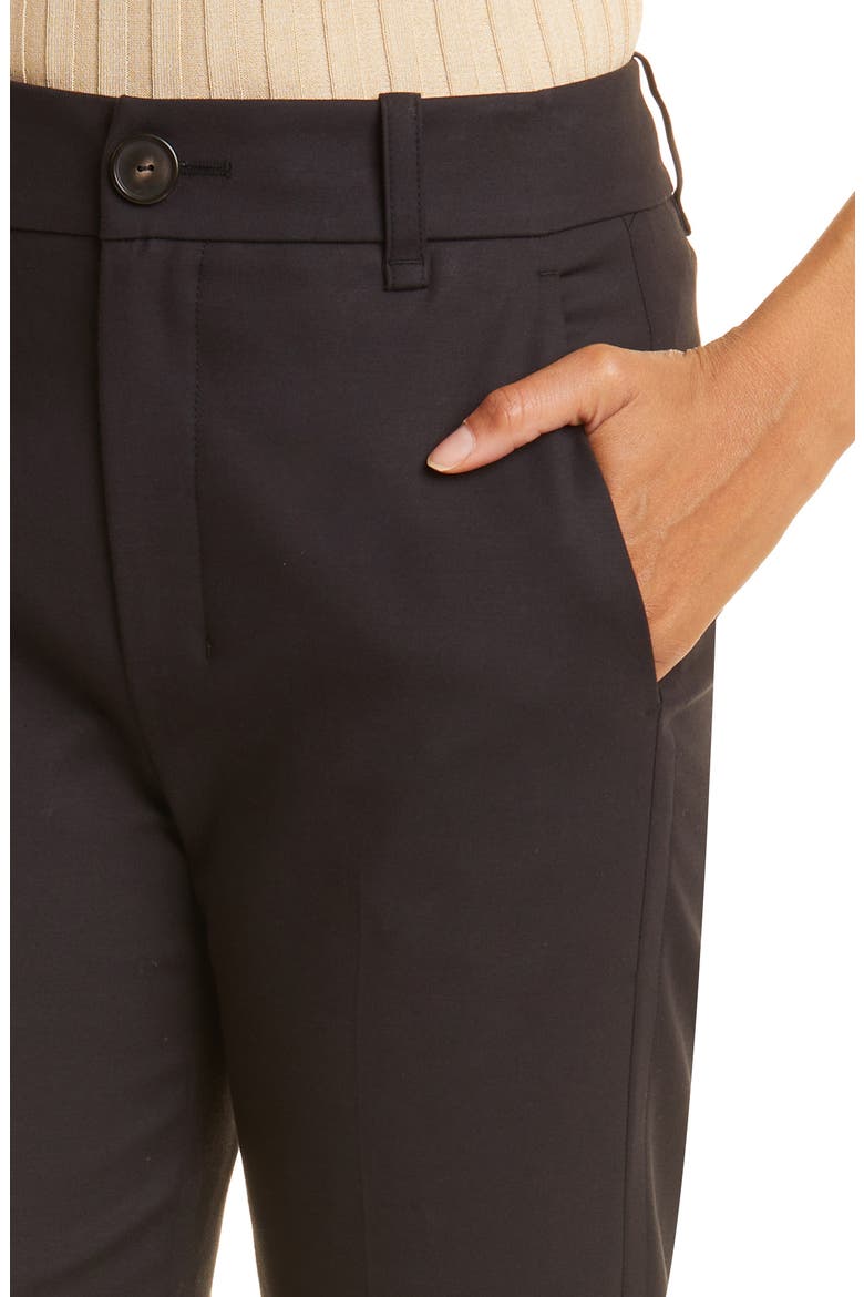 Cotton Blend Cigarette Trousers, Alternate, color, BLACK