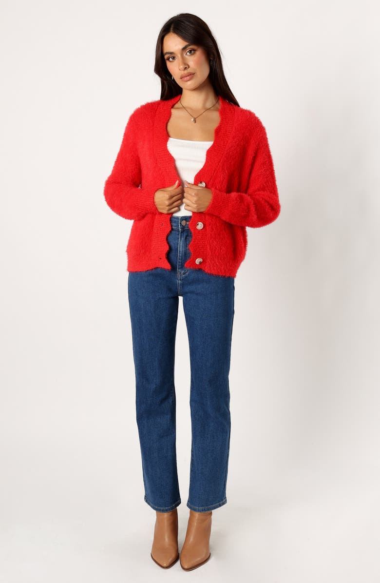 Petal & Pup Clara Scalloped Fuzzy Cardigan, Alternate, color,