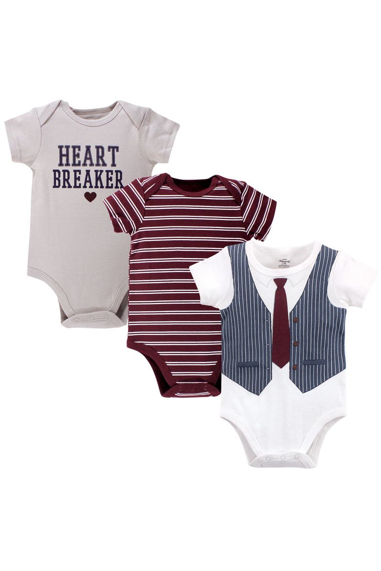 Everyday Cotton Snapsuits, Main, color, Heart Breaker Navy