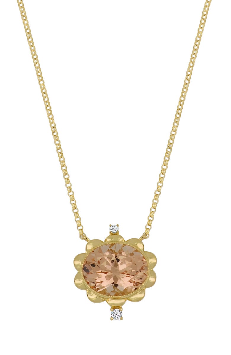 Bony Levy Morganite & Diamond Pendant Necklace - 0.03ct., Main, color, 18K Yellow Gold