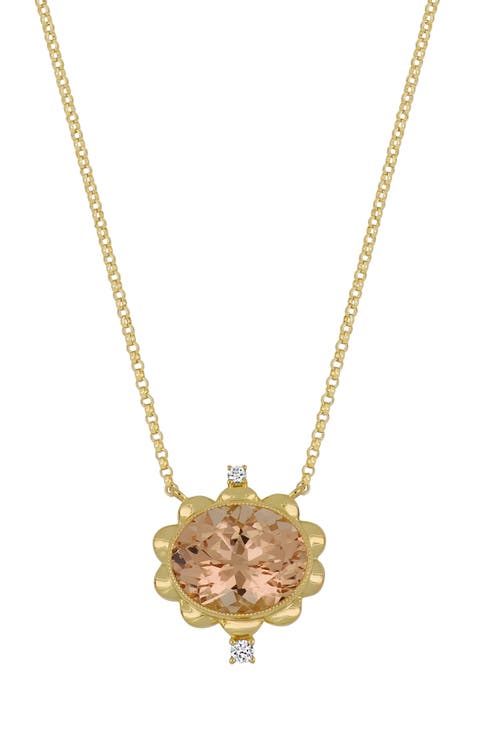 Morganite & Diamond Pendant Necklace - 0.03ct. (Nordstrom Exclusive)