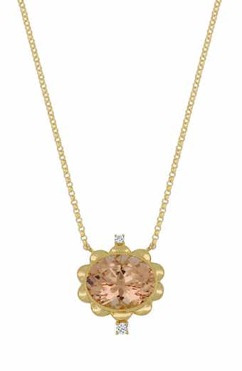 Morganite & Diamond Pendant Necklace - 0.03ct. (Nordstrom Exclusive)