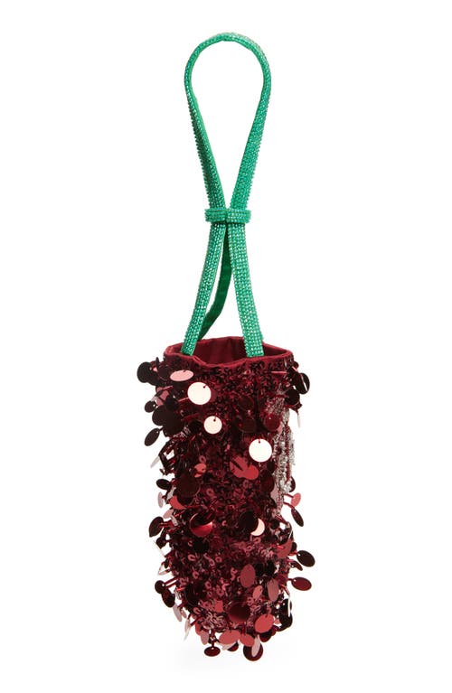 Anya Hindmarch Mini Sriracha Embellished Clutch In Burgundy