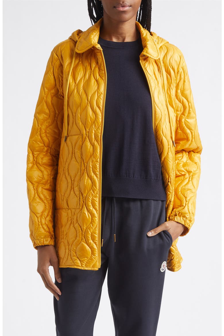 Balette Quilted Down Jacket with Removable Hood, Main, color, YELLOW
